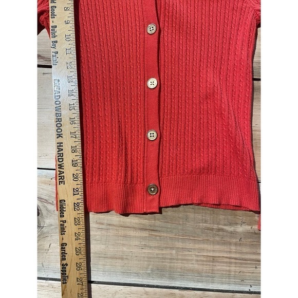 Ralph Lauren Women's Orange Cardigan button up sweater. Size Small - Picture 4 of 6